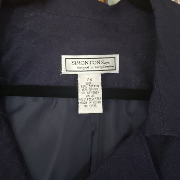 Simonton Says - designed by Geoge Simonton, 3x Dress Jacket, Dark Blue - Picture 5 of 11